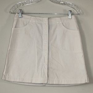 I.E. Relaxed Petite Woman's Khaki Skort - Size 4P, Side Pockets, Snap Front